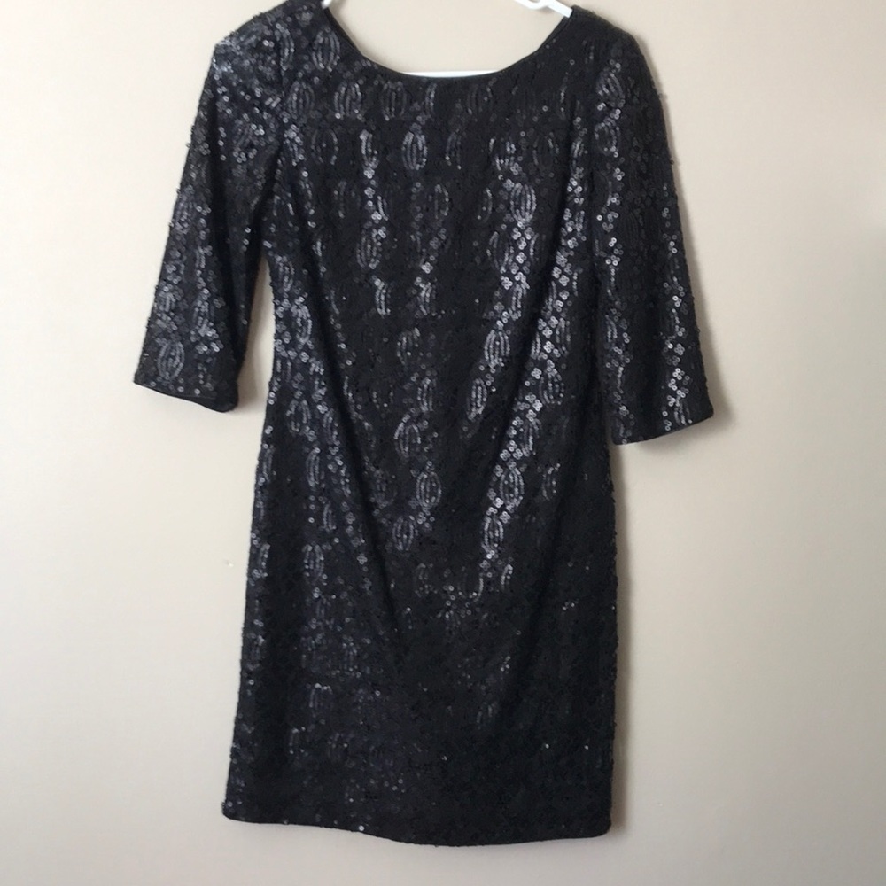 Calvin Klein black sequin dress- 4p petite - Picture 2 of 4
